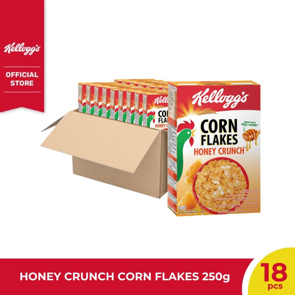 

[CARTON DEALS] Kelloggs Honey Crunch Corn Flakes Sereal 18 x 250g