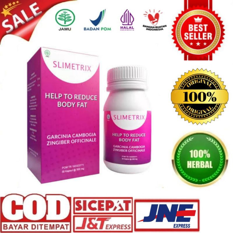 SLIMETRIX ORIGINAL OBAT SLIMETRIX ASLI PELANGSING BADAN ALAMI MEMBAKAR LEMAK HERBAL BPOM RI