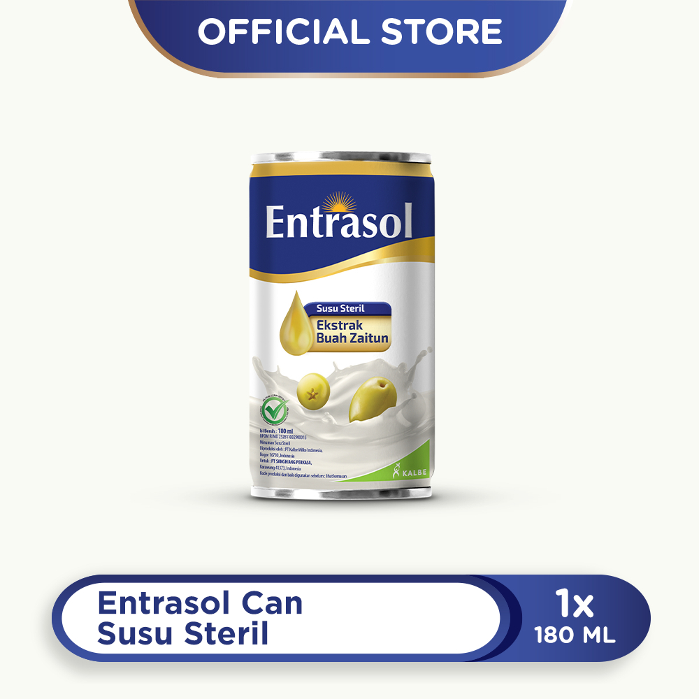

Entrasol Susu Steril Ekstrak Buh Zaitun 180 ML - ENTRASOL CAN SUSU STERIL 180 ML