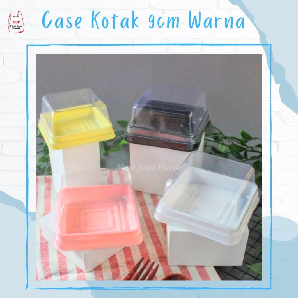 Mika Puding Mini Kotak tray Mika Mooncake Sedang Case Mochi ichigo Kue Bulan Gold Putih Pink Ivory