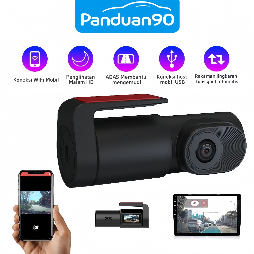 USB Dashcam Murah Wifi HD 1080P Dash Cam mobil dengan tampilan layar Dashcam Mobil ADAS WiFi CCTV Mo