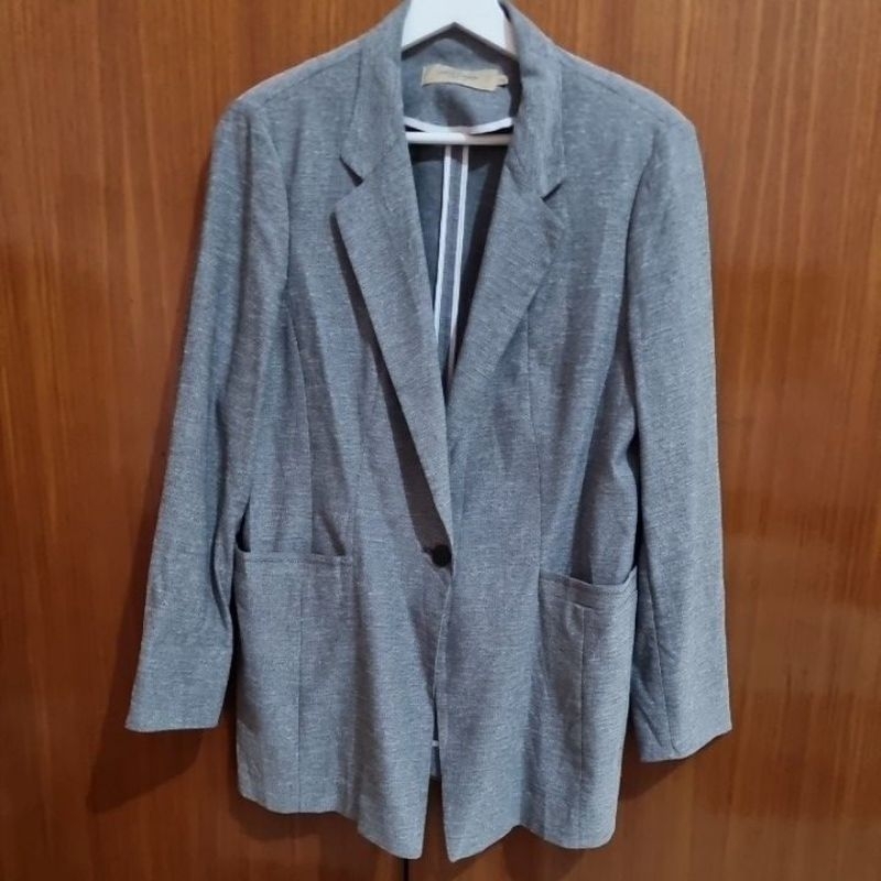 preloved linen blazer grey