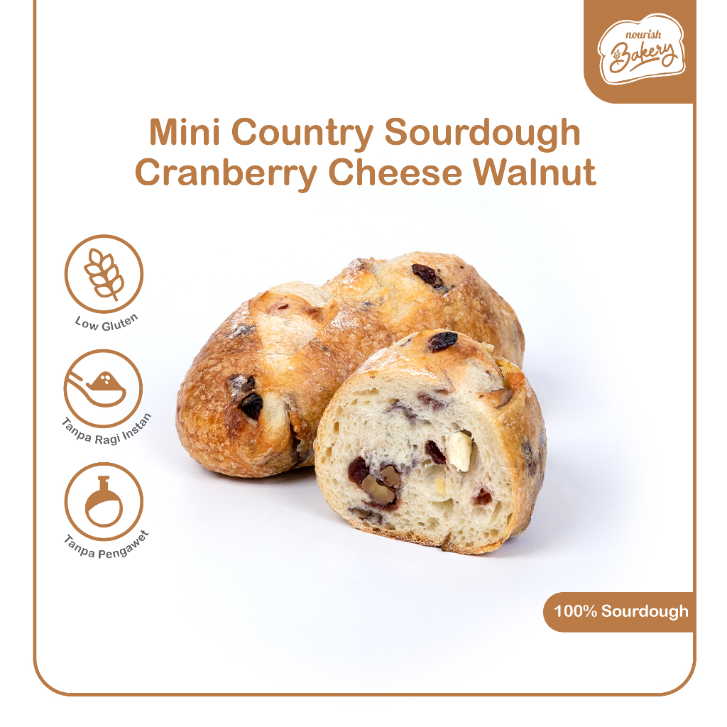 

Country Cranberry Cheese Walnut - 100% Sourdough Country Bread Long Fermentation 300gr