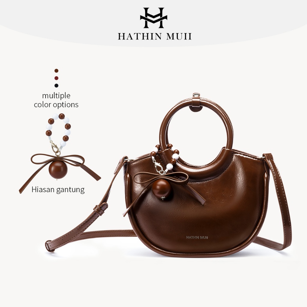 HathinMuii - [Elva bag] Tas Wanita Selempang Fashion Handbag Sling Bag halfmoon Shoulder Bag free Ga