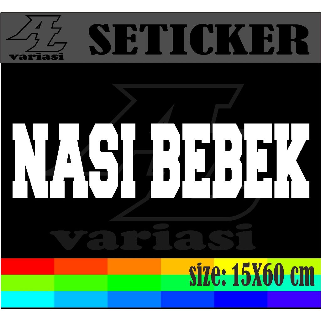 

cutting stiker tem[elan nama jualan nasi bebek dengan ukuran 15x60 cmcocok di grobak atu etalase