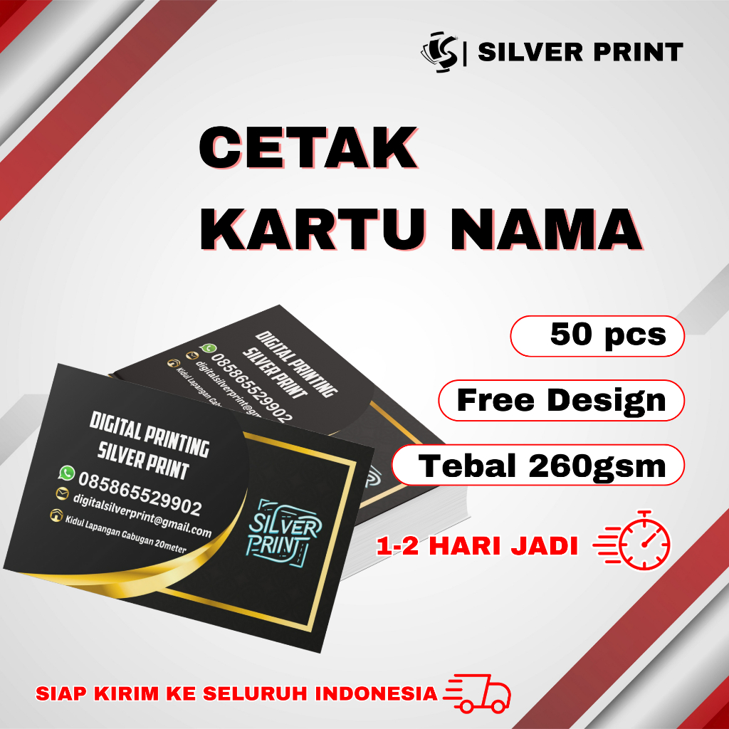 

Cetak Kartu Nama Custom Murah | Print Name Card Custom | 50pcs