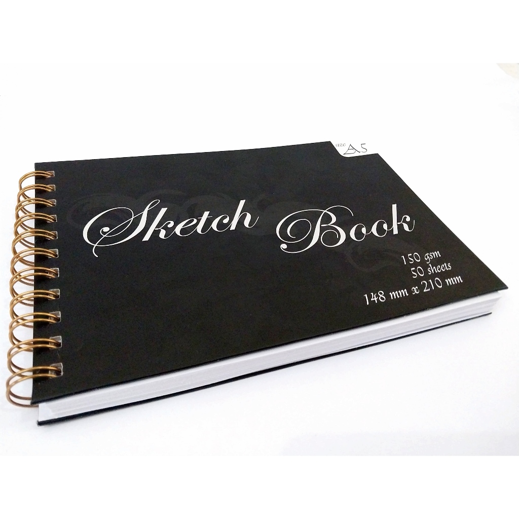 

Sketchbook Black Edition Ukuran A5 /A4 / A3 I 50 Lembar I Hardcover Depan Belakang I 150gsm