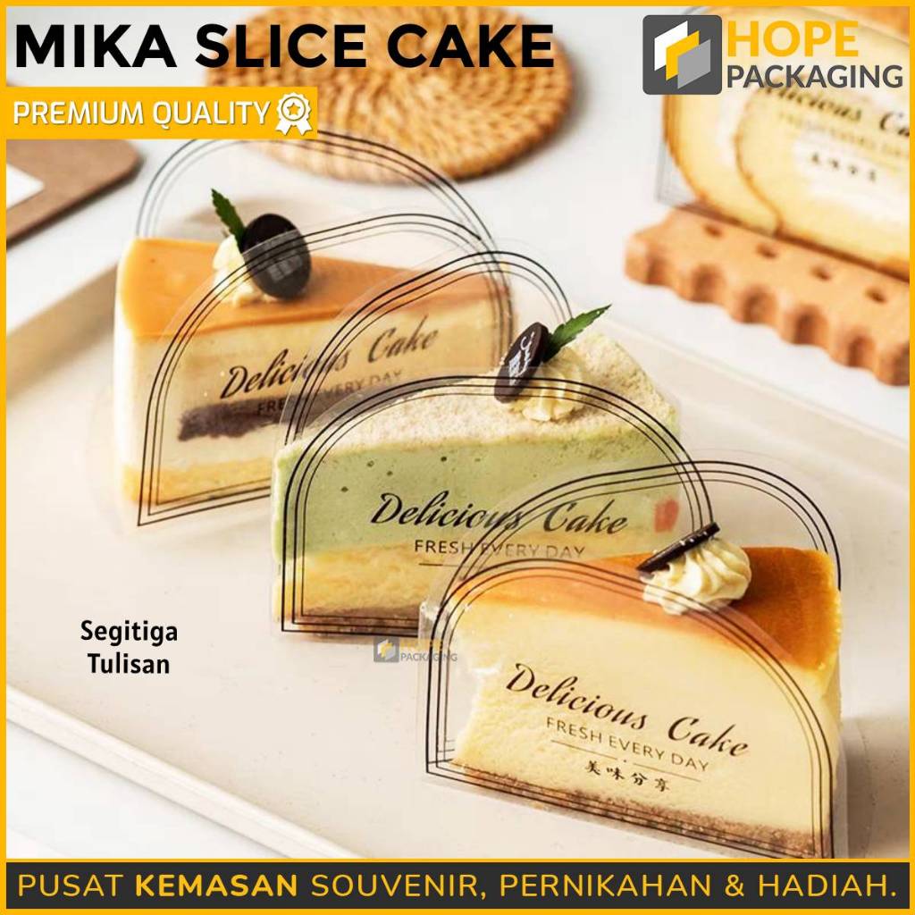 

[Harga / 10 Pcs] Mika Slice Cake Segitiga / Tray Mika Cake / Kue Tart Slice Tiramisu Oval Persegi Panjang / Mika Kue Tart