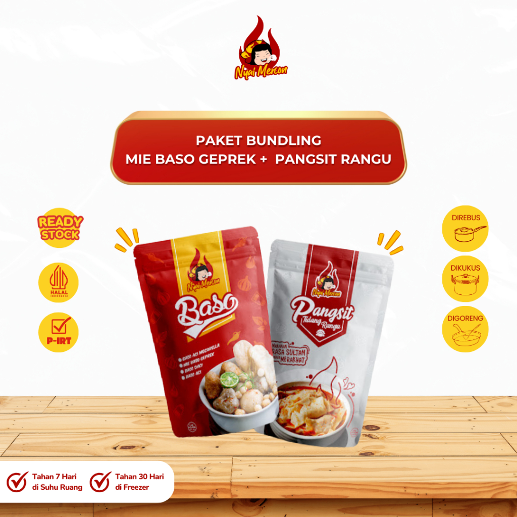 

Nyai Mercon - Paket Mie Bakso Geprek & Pangsit Rangu