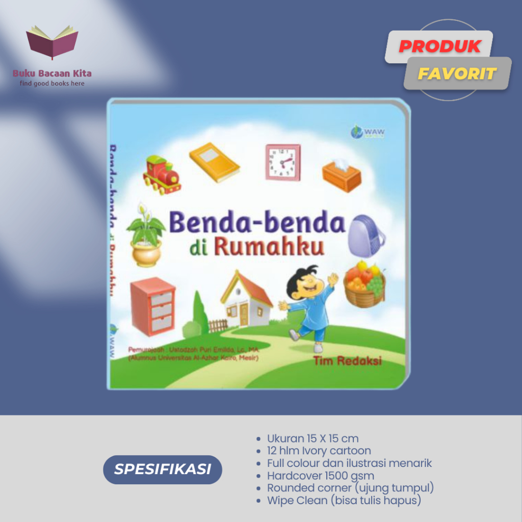 Boardbook Benda Benda Di Rumahku - Buku Bayi - Buku Balita | Waw Media