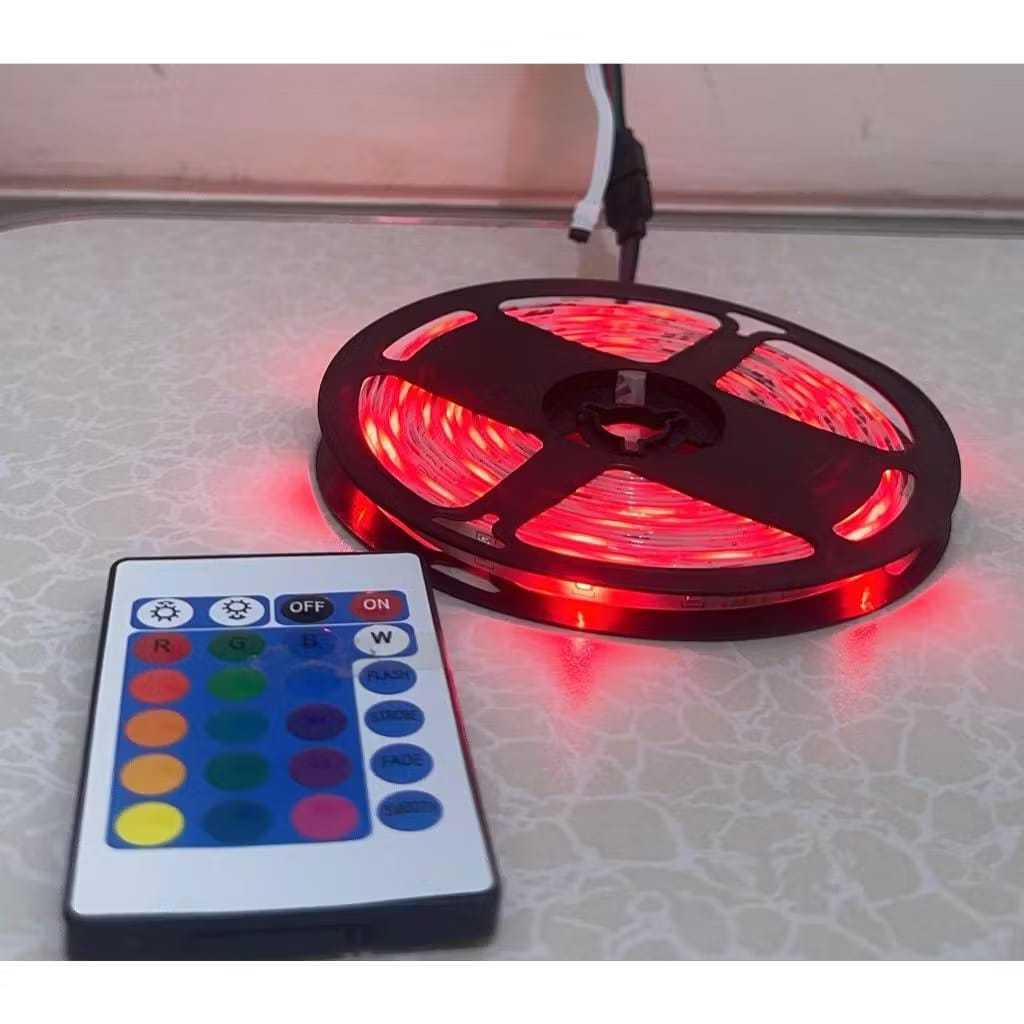 {OTU} Lampu Led Strip RGB Warna Warni Komplit Set Adaptor Remote / Lampu Strip LED RGB 10 meter Leng