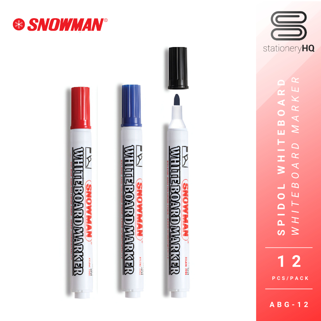 

D3W! (12 Pcs) Spidol White Board Marker Snowman ABG-12