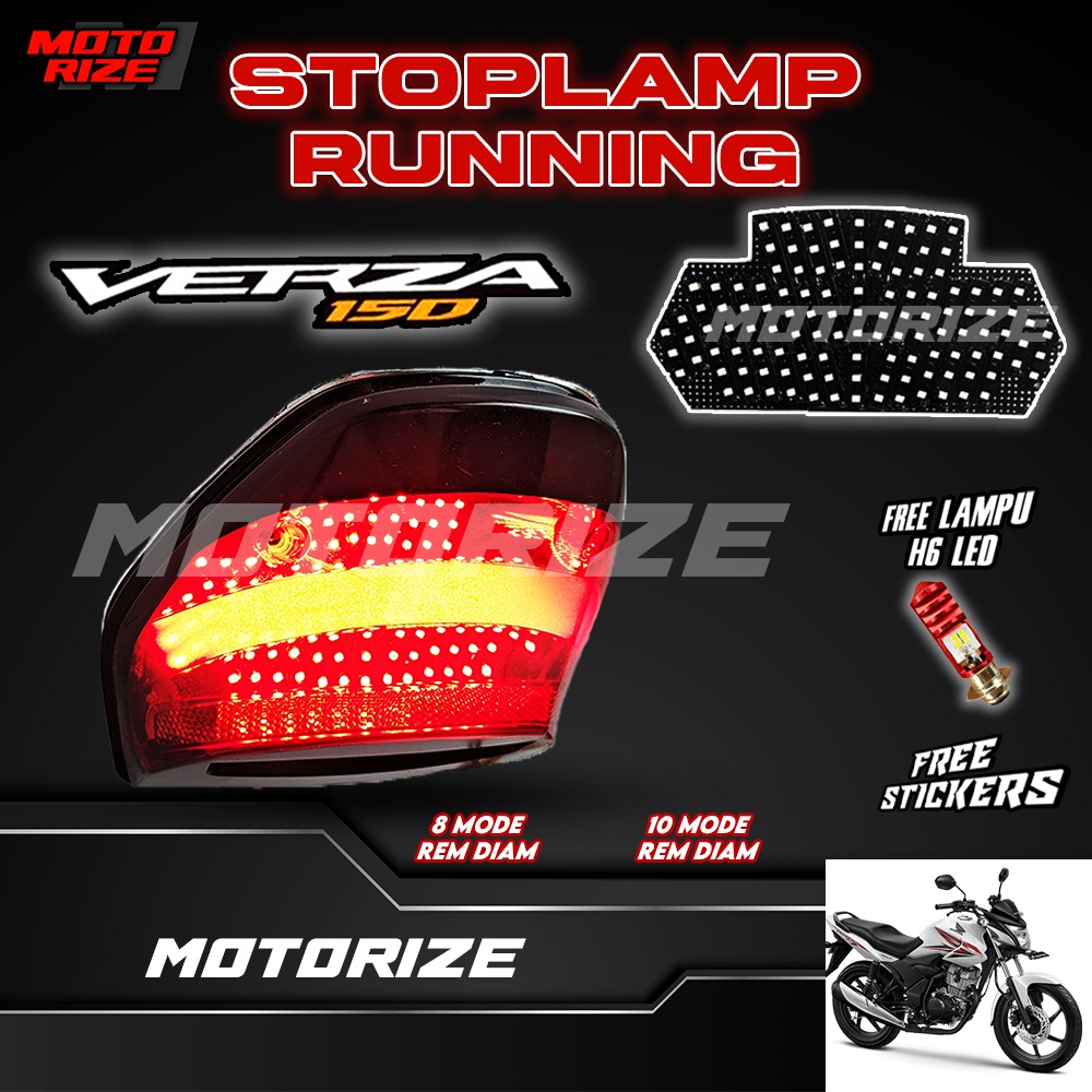 STOPLAMP RUNNING VERZA LAMPU LED REM BELAKANG MOTOR VARIASI MOTORIZE