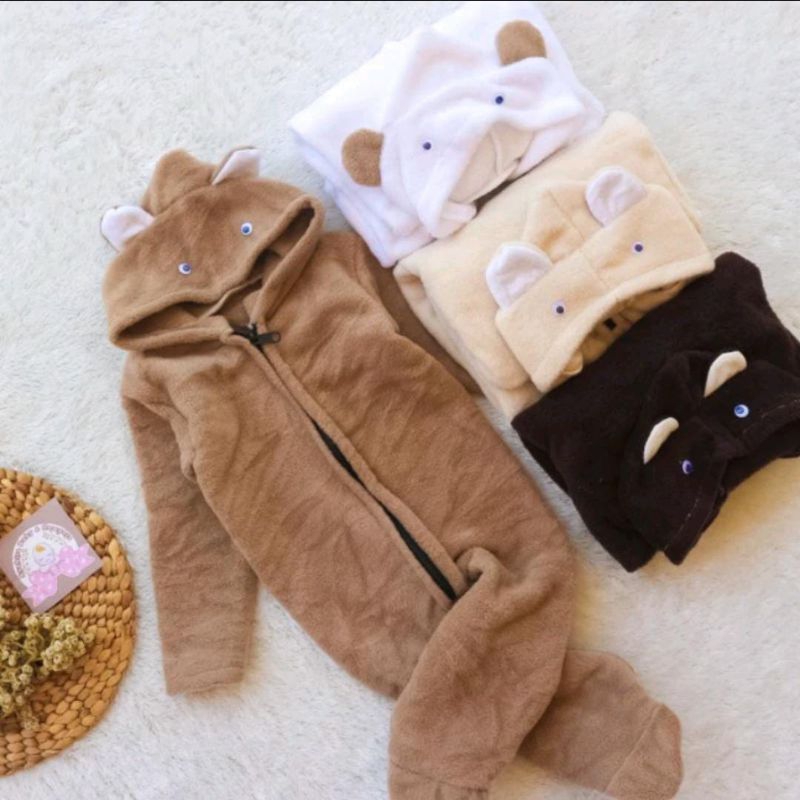 Jumper Jumpsuit Bodysuit Bayi Bahan Kain Bulu Super Lembut