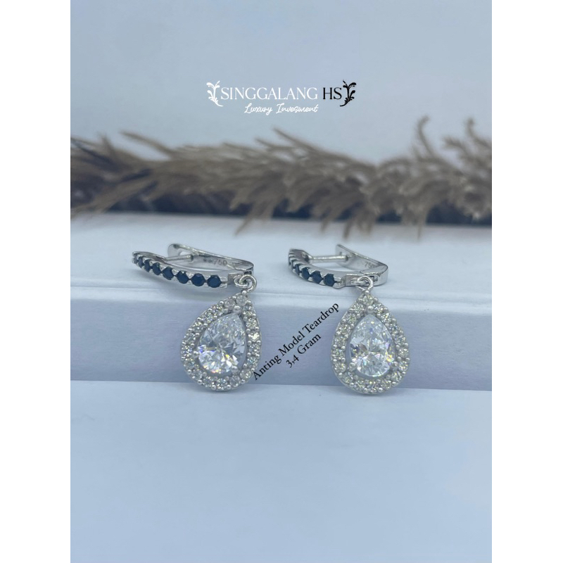 anting tierdrop emas kadar 750% / 17,18,22k