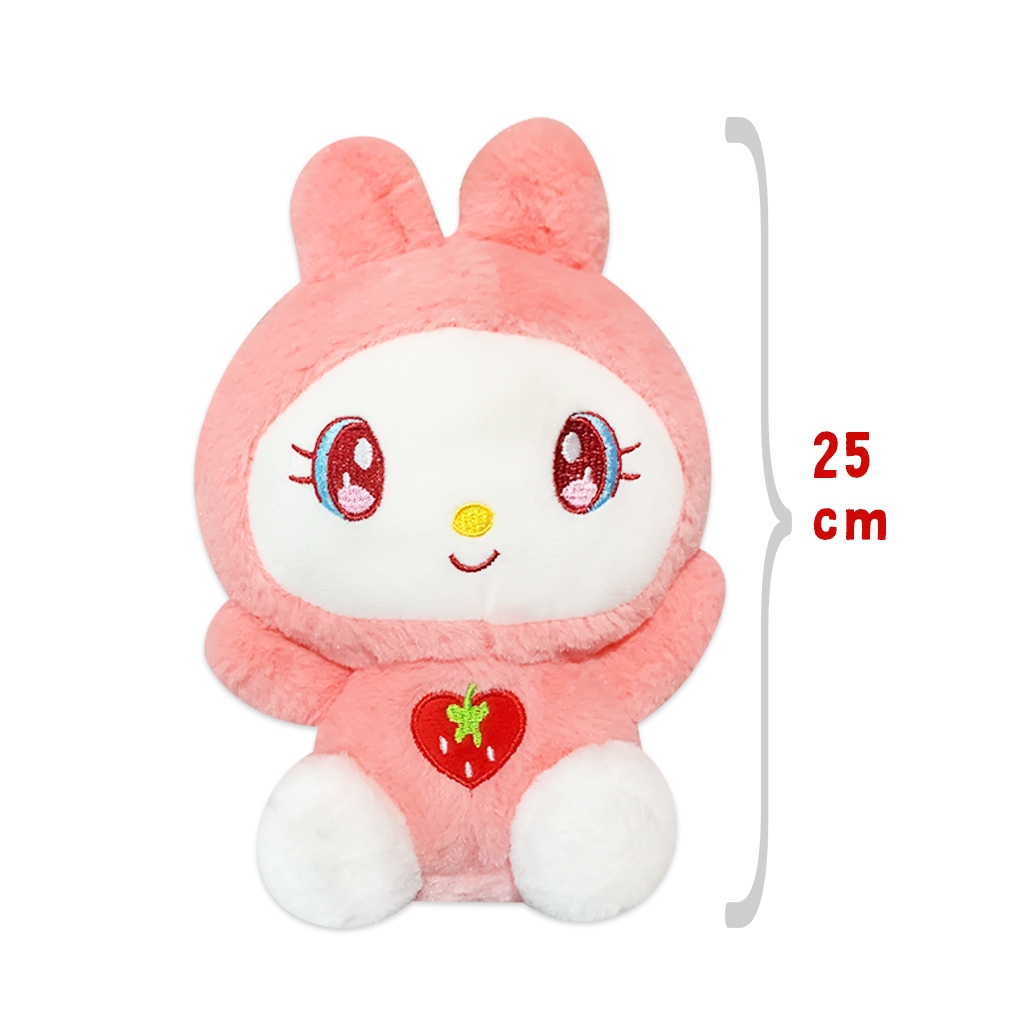 Boneka Kelinci Pink Stroberi - Kelinci Lucu Lembut Premium