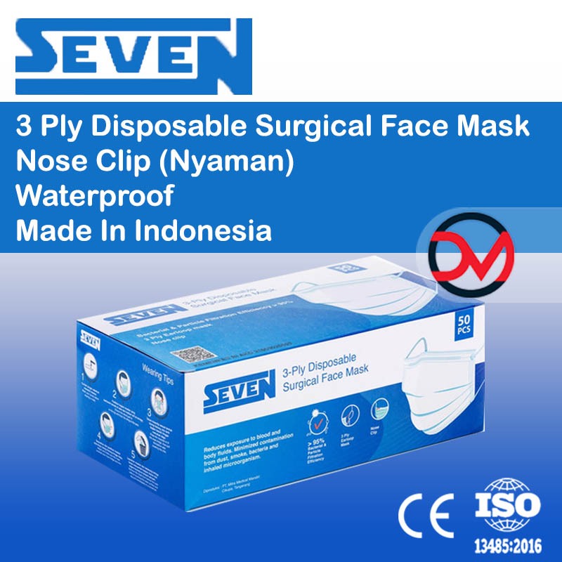 (1 KARTON / FAKTUR PAJAK) Masker Seven Medis 3PLY 5PLY dan Duckbill 4PLY