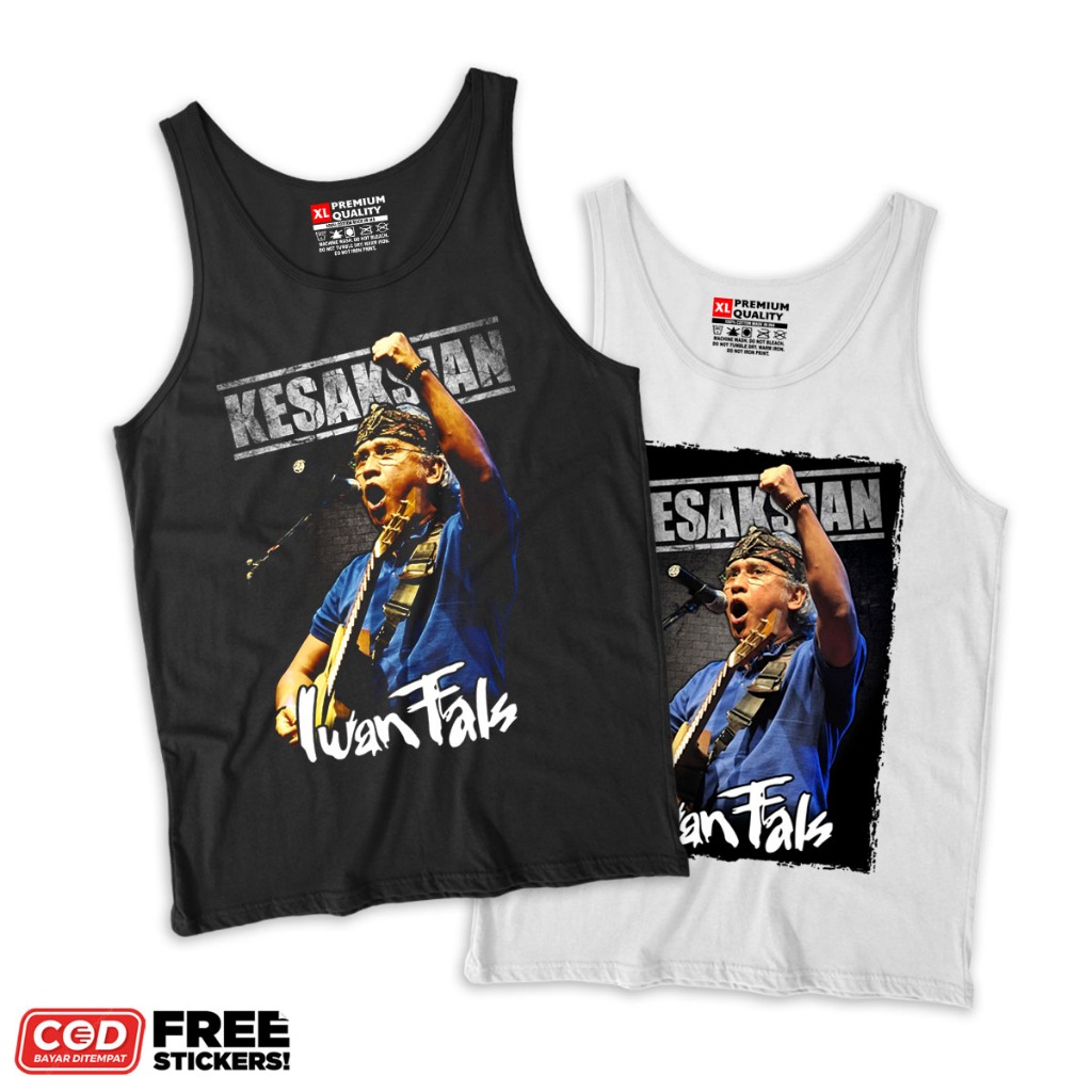 Lekbong Oblong Iwan Fals Kesaksian | kaos Lekbong Iwan fals bahan Katun | baju tanktop iwan fals | K