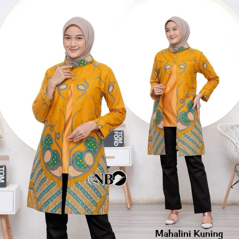 baju batik wanita | tunik batik resleting belakang | Pakaian Wanita Kekinian Terbaru