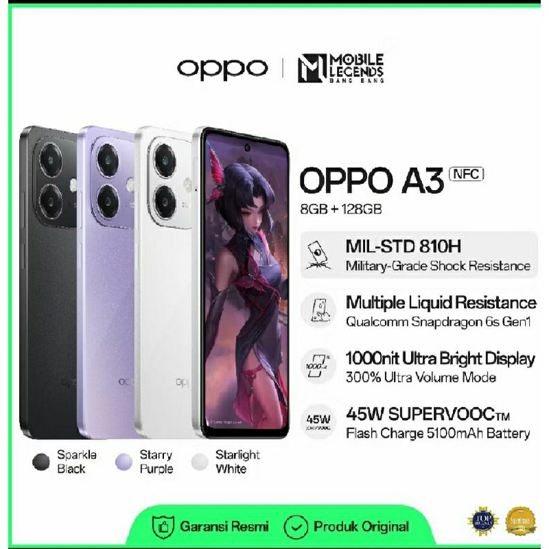 Oppo A3 ram 8+128 Gb