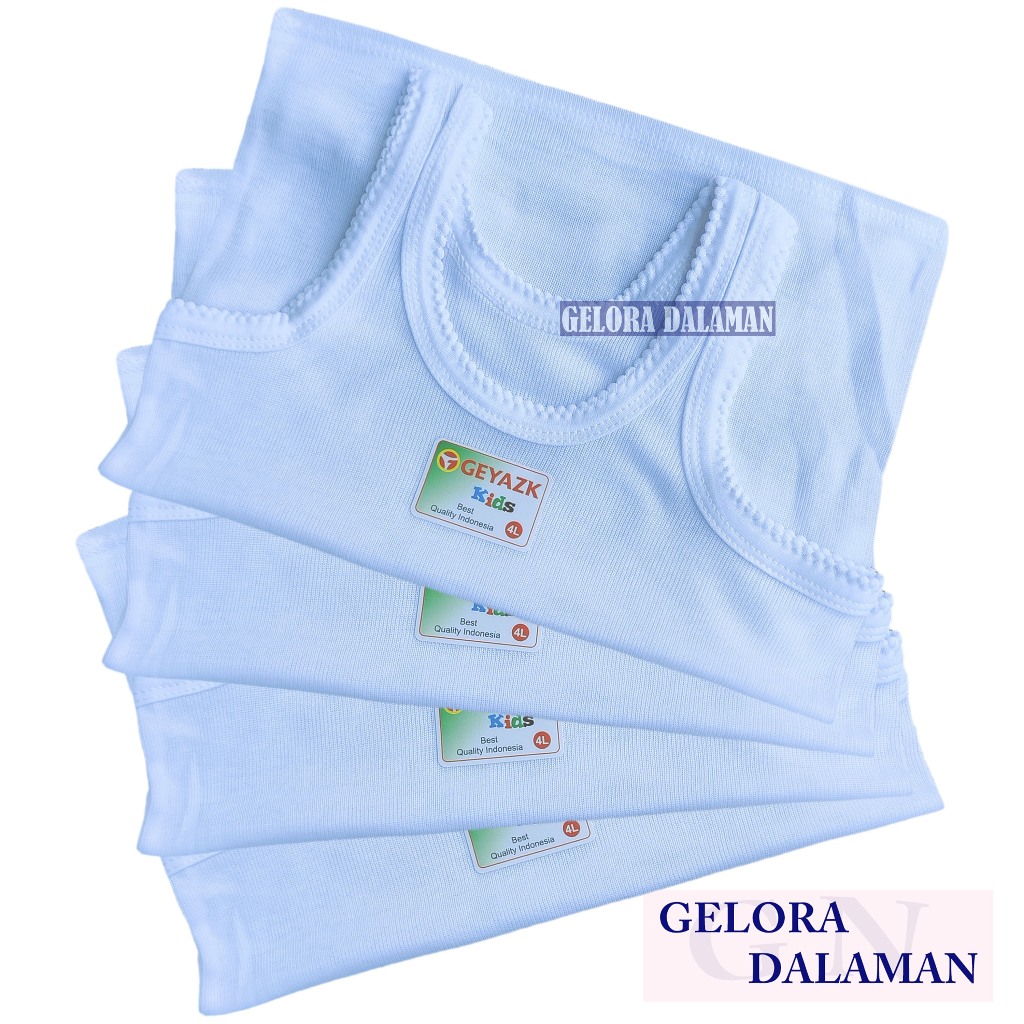 6 Pcs Singlet Anak Putih Tanpa Bolong Bolong Kaos Dalam Anak Laki Dan Perempuan