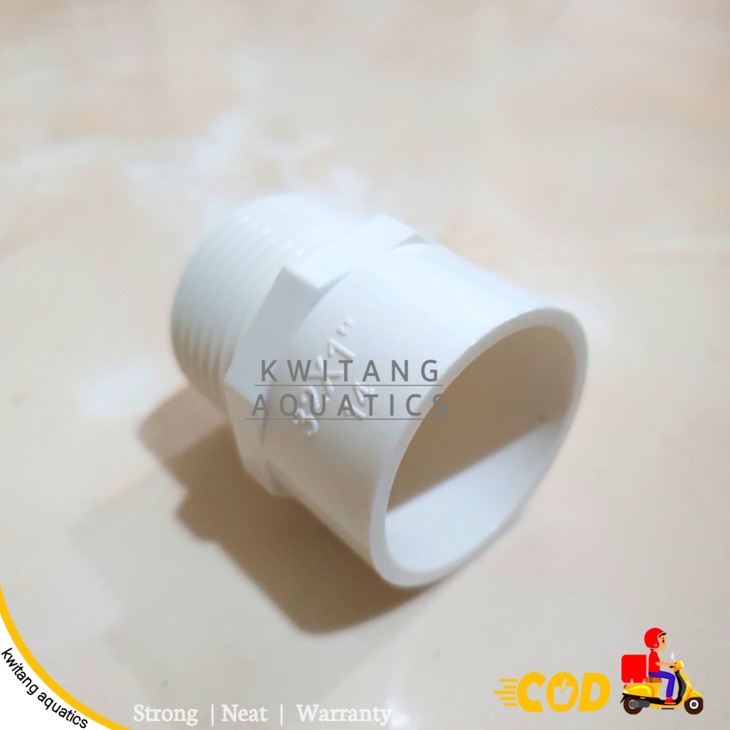 SDL Sok Drat Luar Pvc 1 inch 32mm / Soket drat luar 32mm Aquarium | Sok drat luar pvc Putih 1 In
