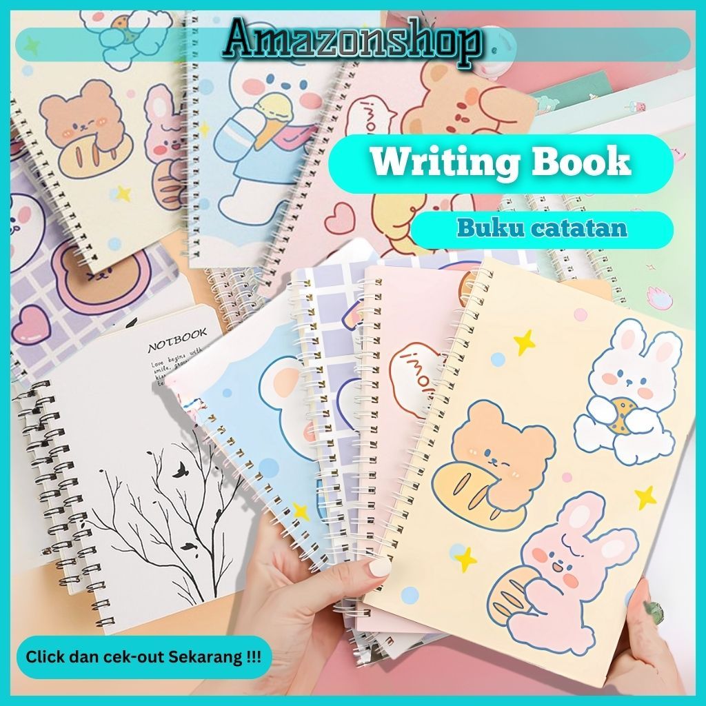 

(LC) Buku Tulis Sekolah Isi 60 Lembar A5 Buku Tulis Ring Motif Notebook Buku Catatan Motif Lucu