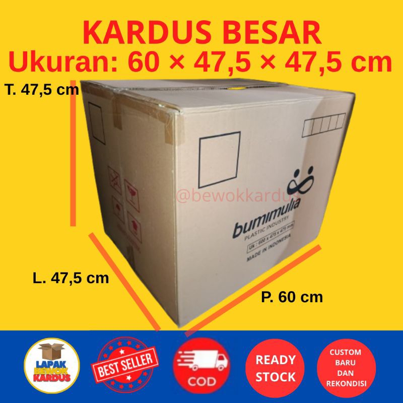 

kardus besar ukuran 60 × 47,5 × 47,5 cm 1 play rekondisi
