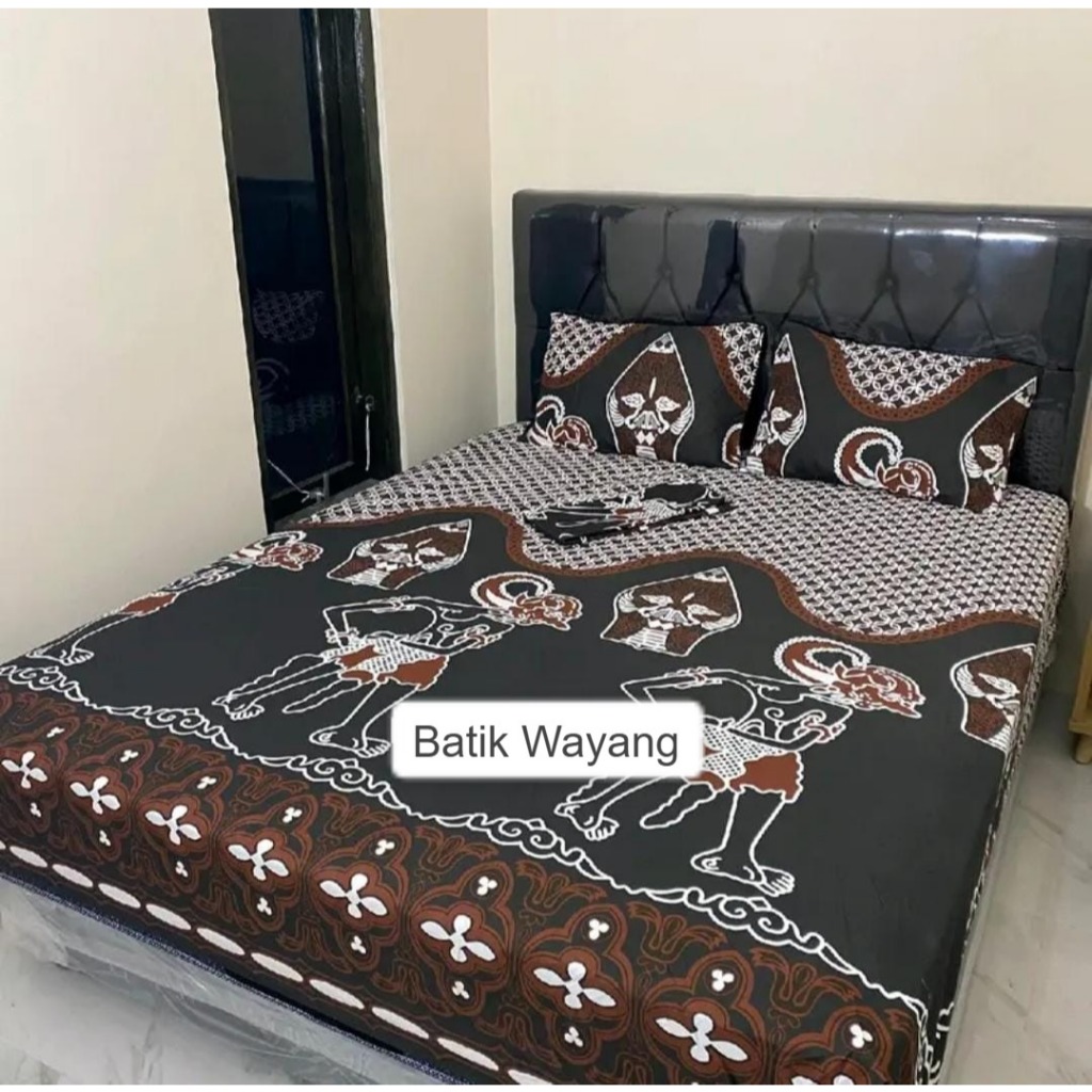 Sprei Fitted Karet Sprei Abstrak Batik Murah Sprei Batik Wayang Murah 4 Pilihan Size No. 1 King Size