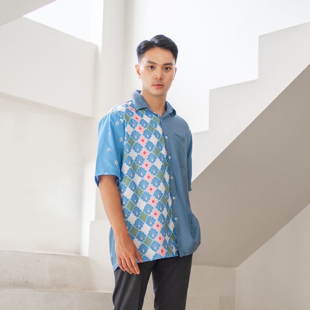 SOVLO Ramona Shirt - Kemeja Bermotif Unisex/Kemeja Motif Kasual