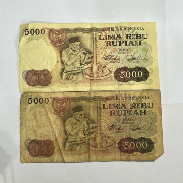 Koleksi Uang Kuno 5000 Rupiah Tahun 1980