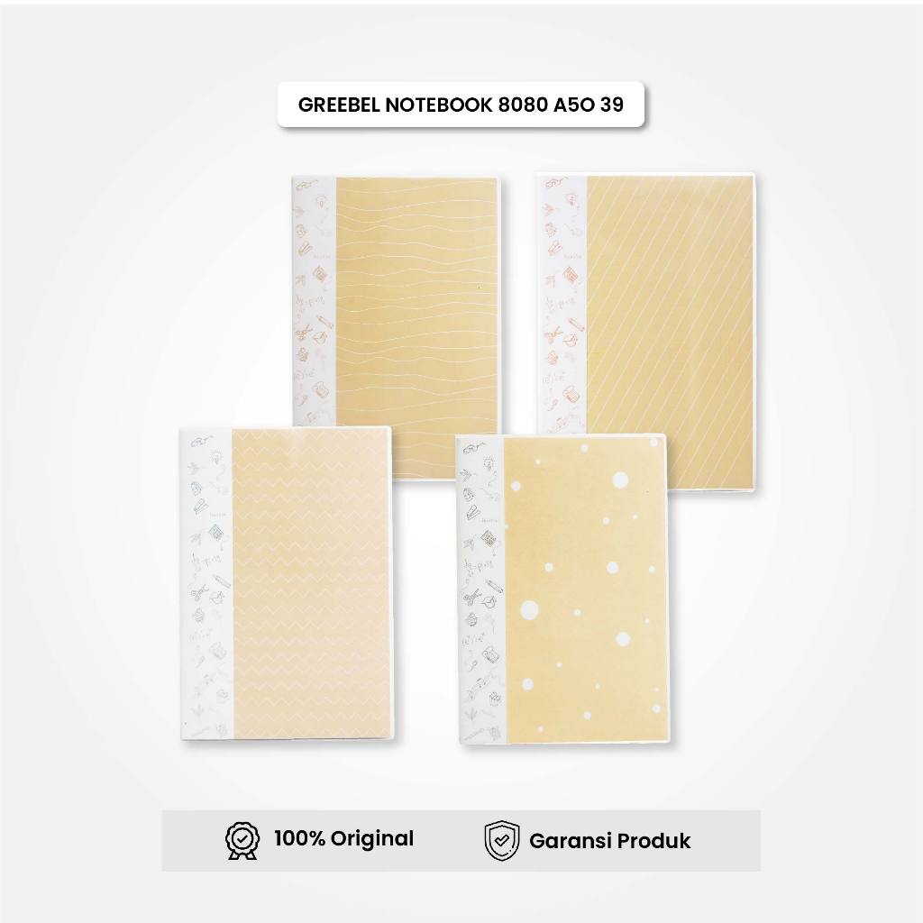 

GREEBEL NoteBook A5 Buku Diary Aesthetic / NoteBook 8080 A5O 39 / Buku Note Binder 80 Halaman / Buku Tulis Lucu Pastel / IStationery