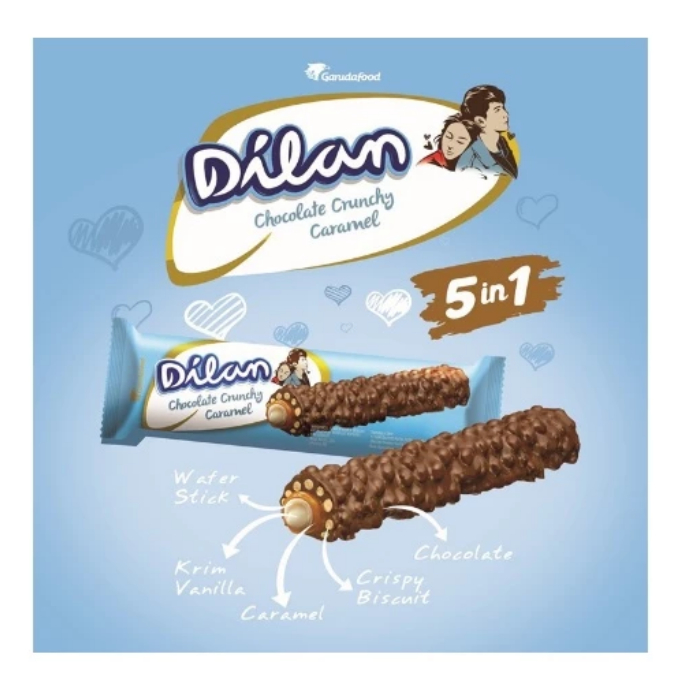

DILAN WAFER CRUNCHY CHOCO CARAMEL / 1 BOX ISI 12 PCS / 24 gr