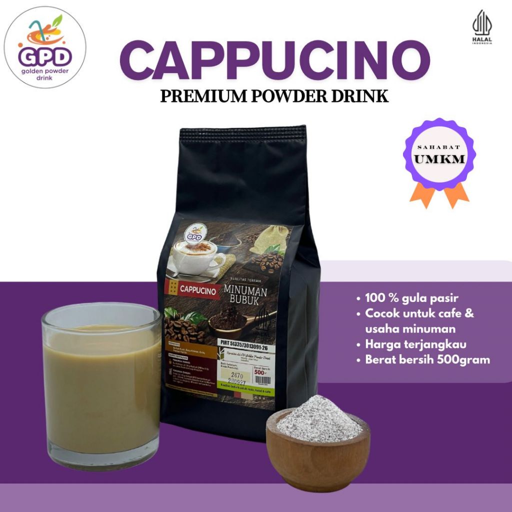 

Bubuk minuman Premium - Cappucino 500gr - Golden powder drink