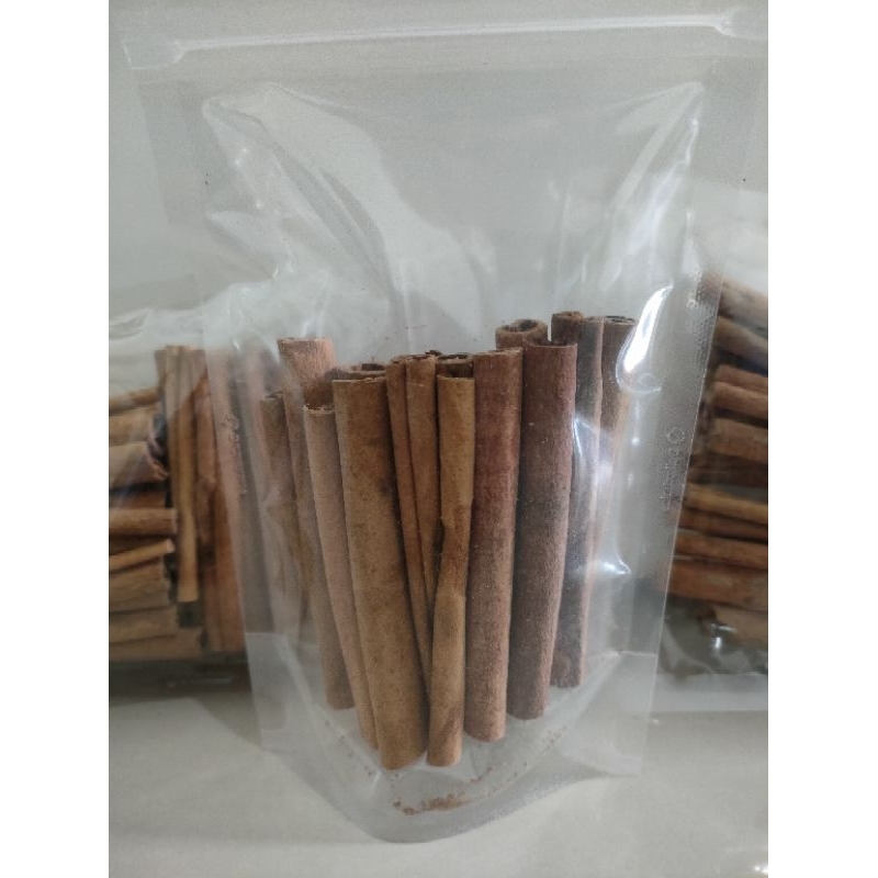

100 gram Kayu manis batang kemasan standing pouch premium 100% alami organik cinnamon rempah herbal jamu bumbu bahan masakan stick utuh asli kerinci jambi kualitas ekspor stik 8cm super bersih kering murah pilihan terbaik grade A