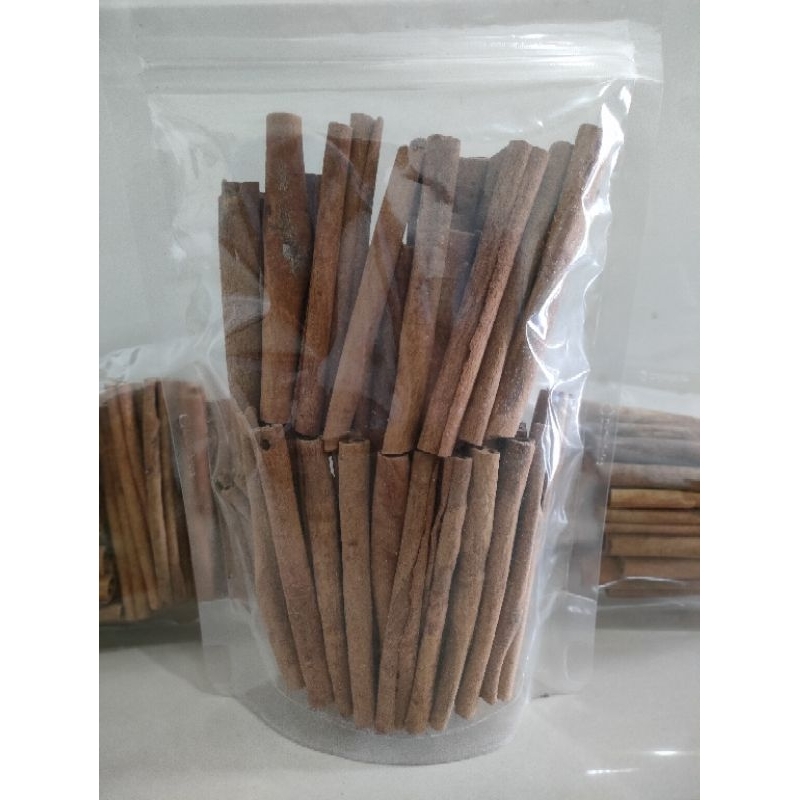 

250 gram Kayu manis batang kemasan standing pouch premium 100% alami organik cinnamon rempah herbal jamu bumbu bahan masakan stick utuh asli kerinci jambi kualitas ekspor stik 8cm super bersih kering murah pilihan terbaik grade A