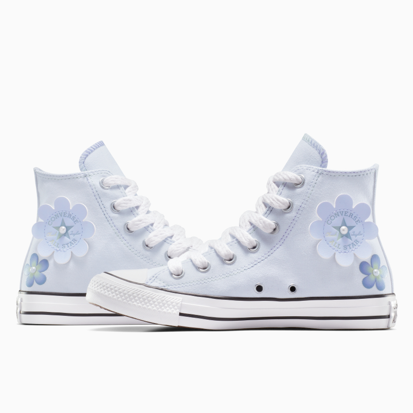 Converse Chuck Taylor All Star Petals Pearls Gradient Floral Print Hi White Blueberry Ice