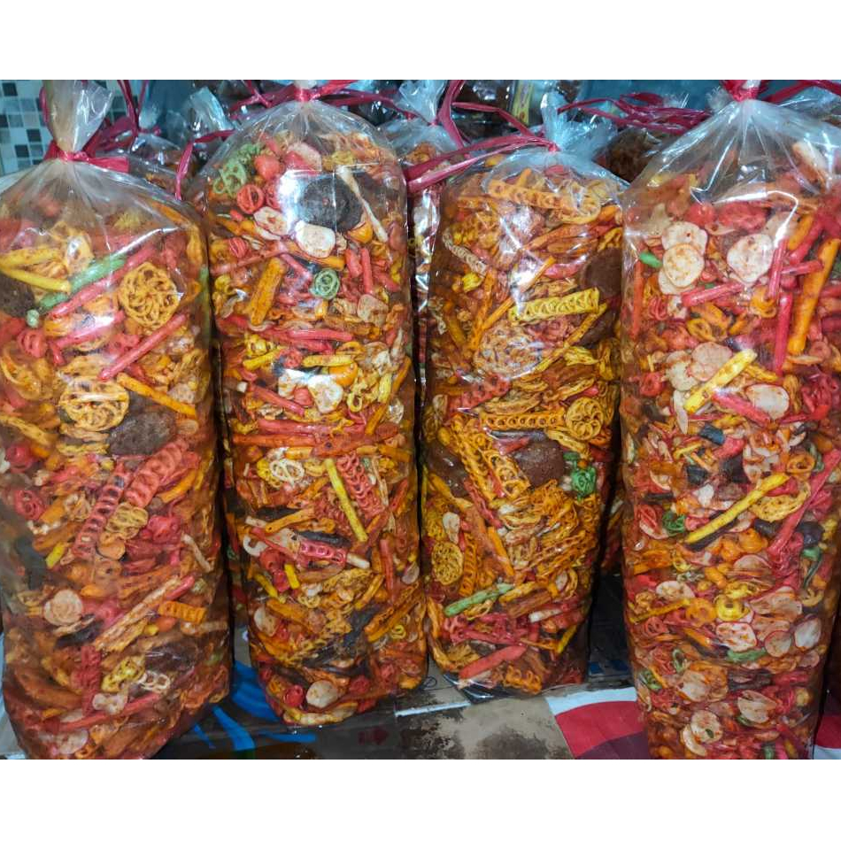 

1KG Kerupuk Seblak Mix\Campur,Kerupuk Seblak Pedes Gurih Daun Jeruk
