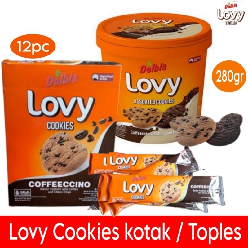 Delbis Lovy Coffeeccino chocobutter cookies toples / kotak