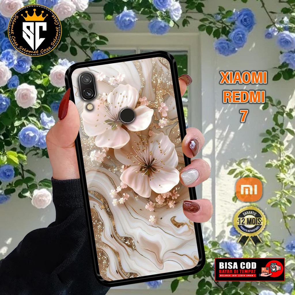 CASE XIAOMI/REDMI 7 MOTIF BUNGA READY UNTUK SEMUA TYPE HANDPHONE,SOFTCASE & HARDCASE 2D GLOSY