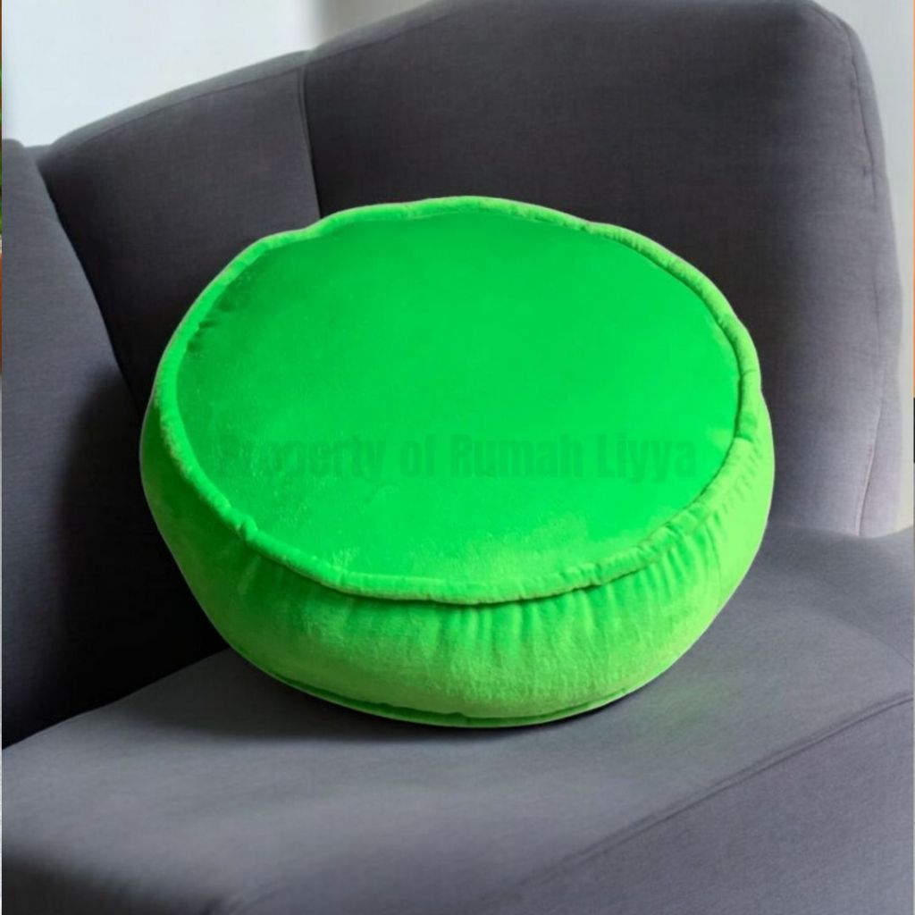 RumahLiyya Bantal Bulat Lesehan Duduk Lantai Cafe Jumbo Empuk Premium Uk.45x15 Hijau