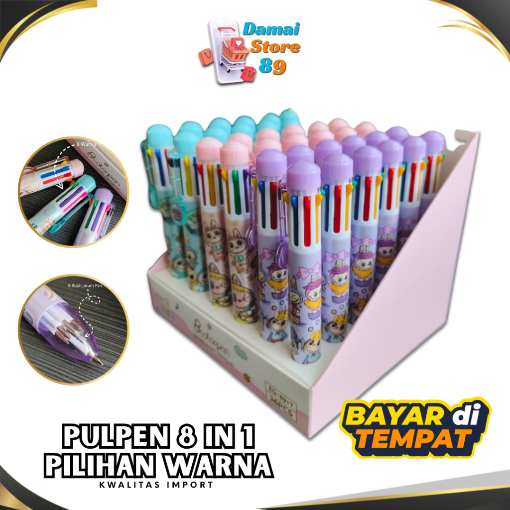 

Bolpen Gel Tinta dengan 8 Pilihan Warna tinta motif LABUBU di badan pulpen