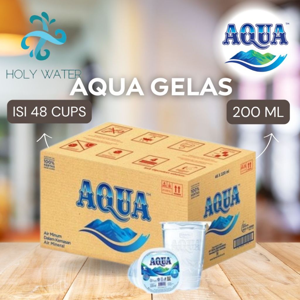 

(INSTANT / SAMEDAY) AQUA GELAS 200ML DUS ISI 48 CUP - READY AQUA GELAS CUP CUBE 220ML, 1500 MILI, 600ML, 330 ML Air Minum Kemasan Botol Minuman