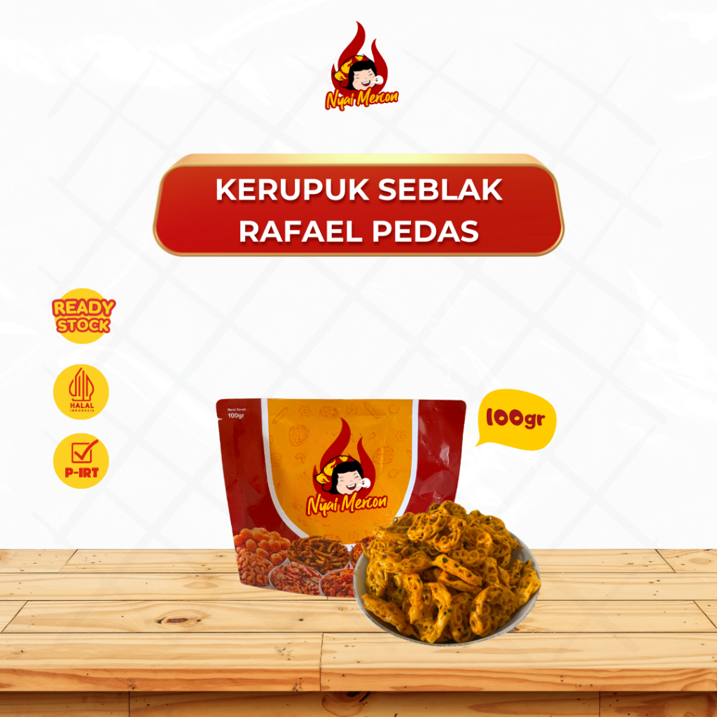 

Nyai Mercon - Kerupuk Seblak Pedas Rafael/Mawar Nyai Mercon Cemilan Makanan 100gram