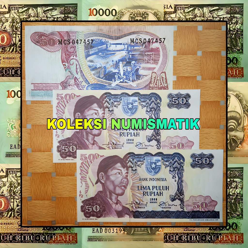 SOUVENIR REPRO UANG KERTAS KUNO INDONESIA 50 RUPIAH JENDERAL SOEDIRMAN 1968
