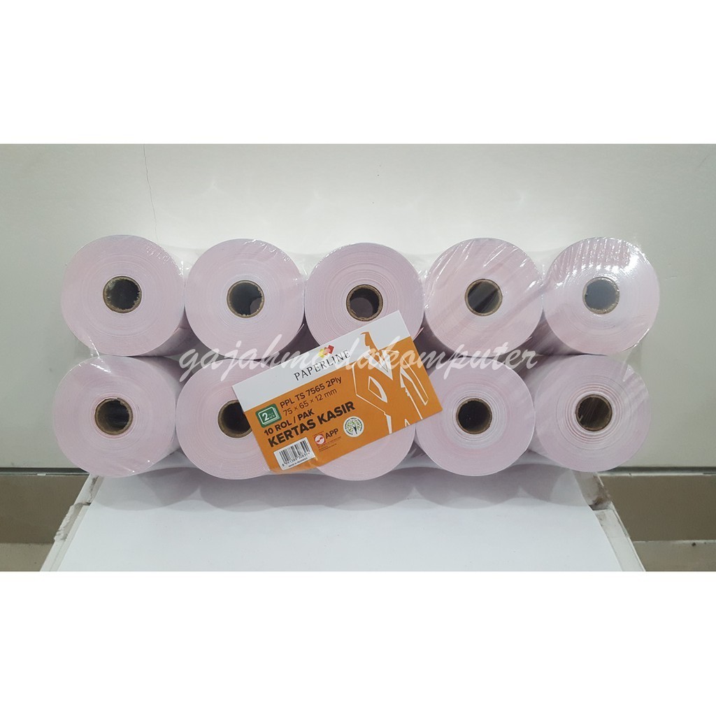 

Kertas Kasir Sinarline NCR 2PLY/Struk 2 Rangkap Ukuran 75x65 Paket Murah 10 Roll