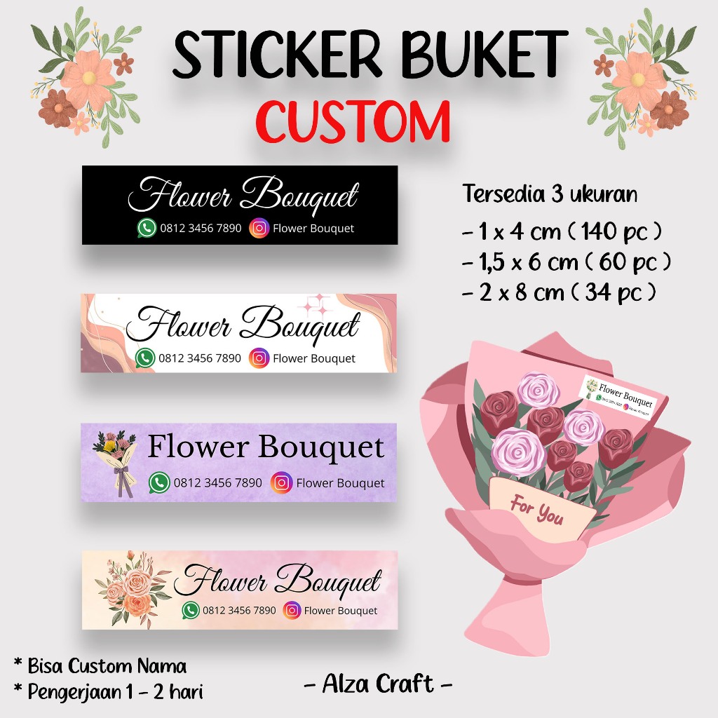 

[140 pcs] Stiker Buket Bunga / Bouquet / Flower