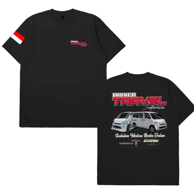 KAOS HITAM KOMUNITAS DRIVER TRAVEL INDONESIA –Sedulur Walau Beda Jalur –Baju Unik & keren