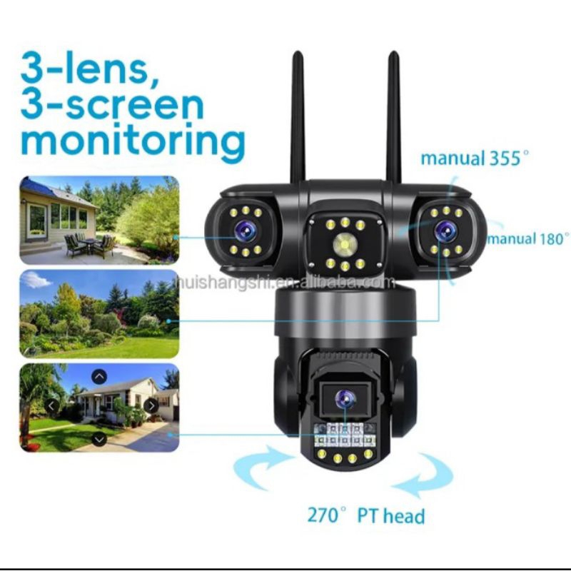 IP CAMERA V380 PRO CCTV TIGA LENSA OUTDOOR WATERPROOF