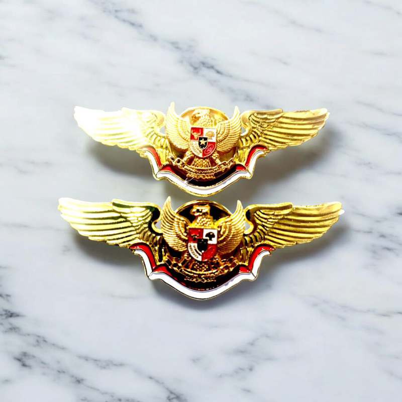 

wing/brevet kegiatan sekolah model garuda tumpuk logam cor premium